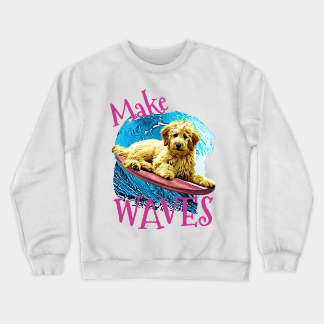 WAVES Goldendoodle Crewneck Sweatshirt by Witty Things Designs